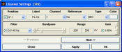 Screenshot of PRANA channel setting window