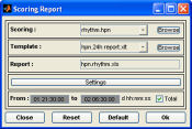 Screenshot of PRANA Stage Scoring Report plug-in