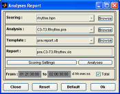 Screenshot of PRANA Biosignal Analyses Report Generator